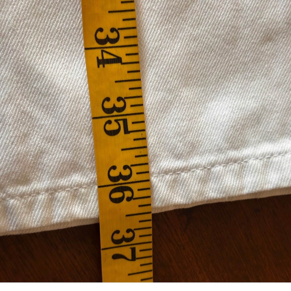 Lauren Ralph Lauren VTGE SZ 8 White Wide Leg Denim Jeans High Rise Patch Pocket - Picture 14 of 14